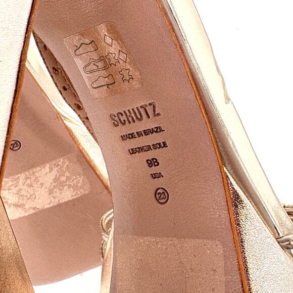 SCHUTZ Gold Platform Heels - Picture 5 of 9